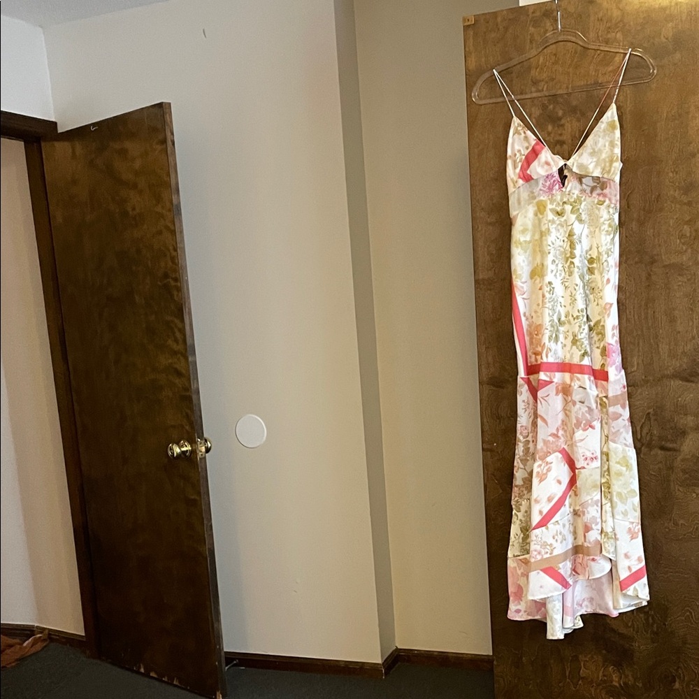 Zara Floral Maxi Dress in Pink and Cream